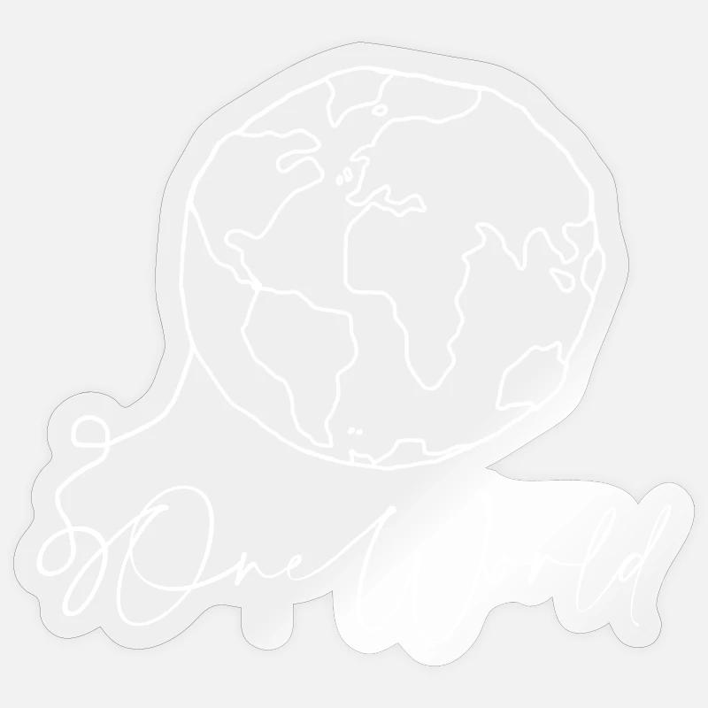 Monde - Sticker taille S (10 x 10 cm) - brillant transparent