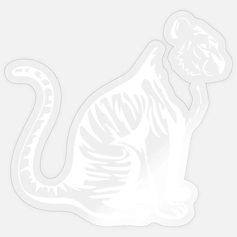 Elegant Tiger Silhouette Design - Sticker size S (10 x 10 cm) - transparent glossy