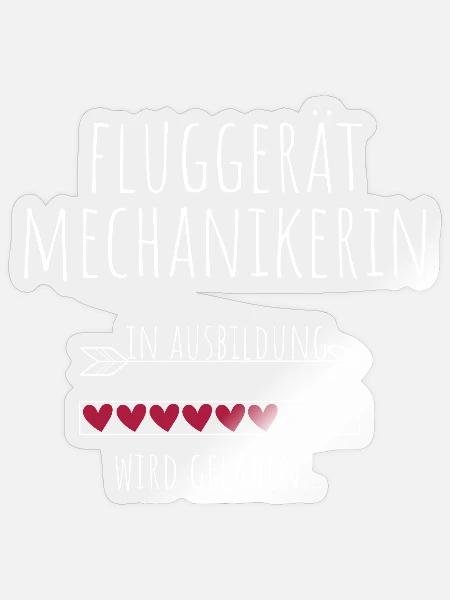 Fluggerätmechanikerin in Ausbildung Geschenk - Sticker Größe S (10 x 10 cm) - Transparent glänzend