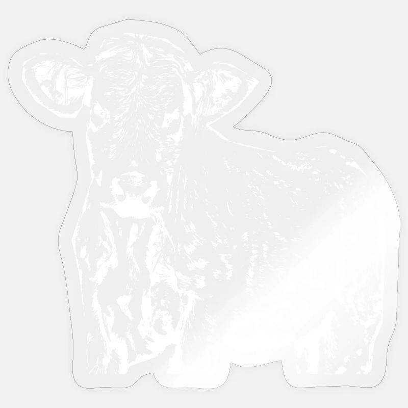 funny cow gift farmer - Sticker size S (10 x 10 cm) - transparent glossy