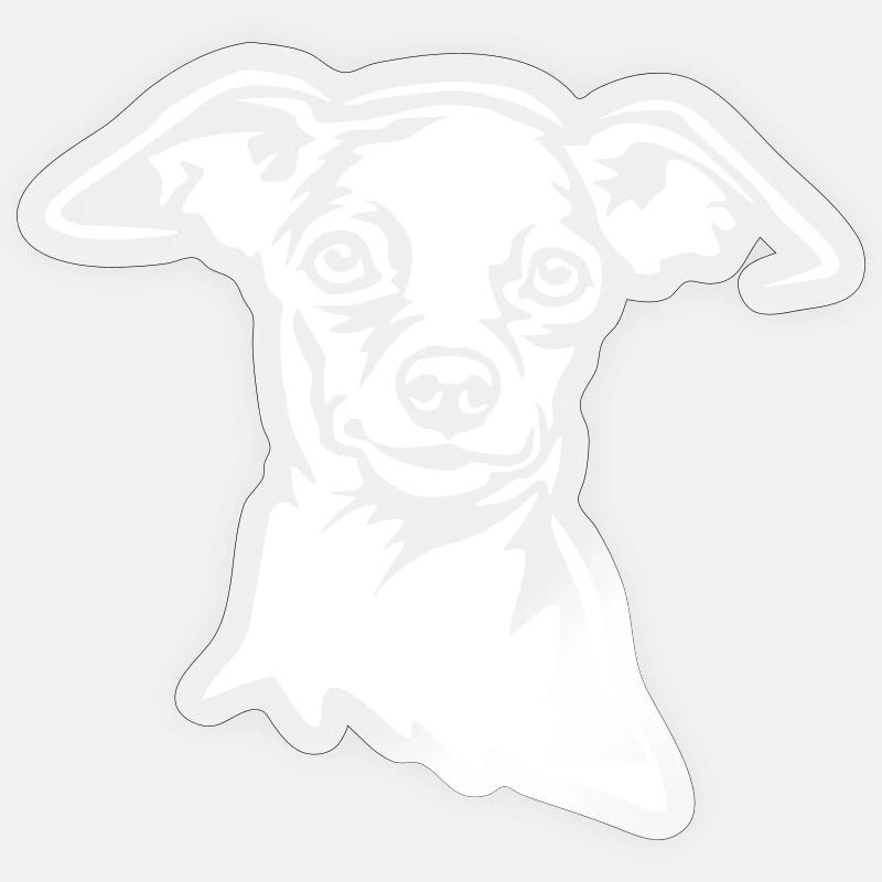 Zwergpinscher Kopf "Black Edition" - Sticker Größe S (10 x 10 cm) - Transparent glänzend