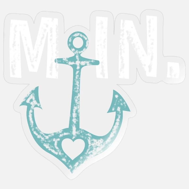 Moin Anker Seefahrt Design Geschenkidee Sticker Größe S (10 x 10 cm)