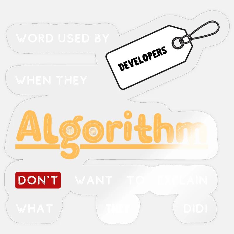 Algorithm - Sticker size S (10 x 10 cm) - transparent glossy
