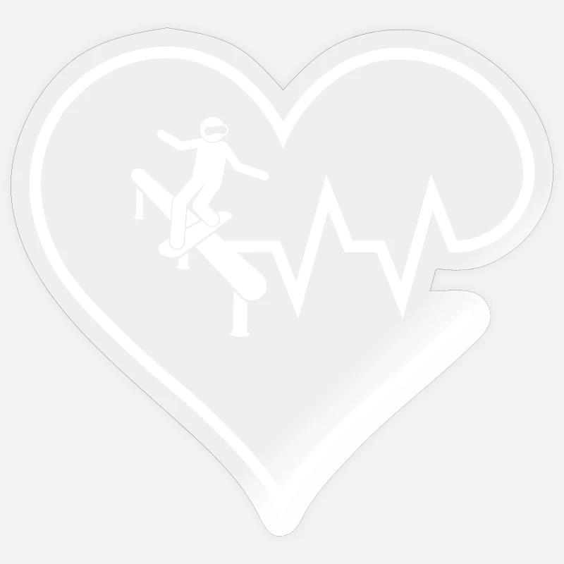 Love Snowboard - Sticker Größe S (10 x 10 cm) - Transparent glänzend