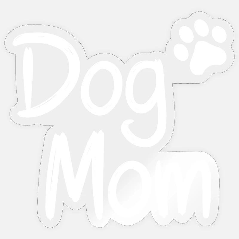 Maman chien Maman - Sticker taille S (10 x 10 cm) - brillant transparent
