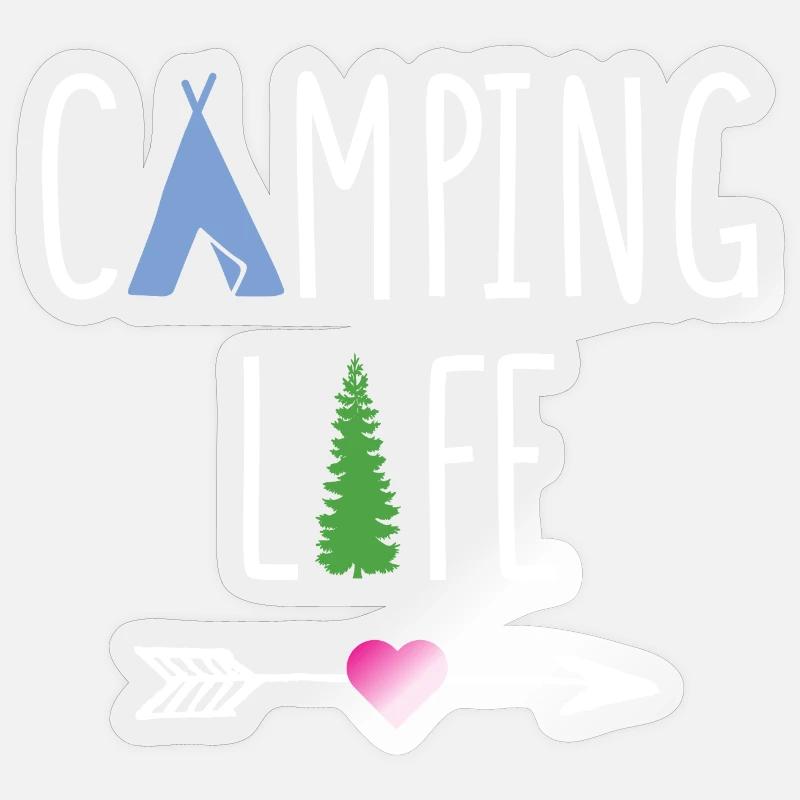 Campingleben - Sticker Größe S (10 x 10 cm) - Transparent glänzend