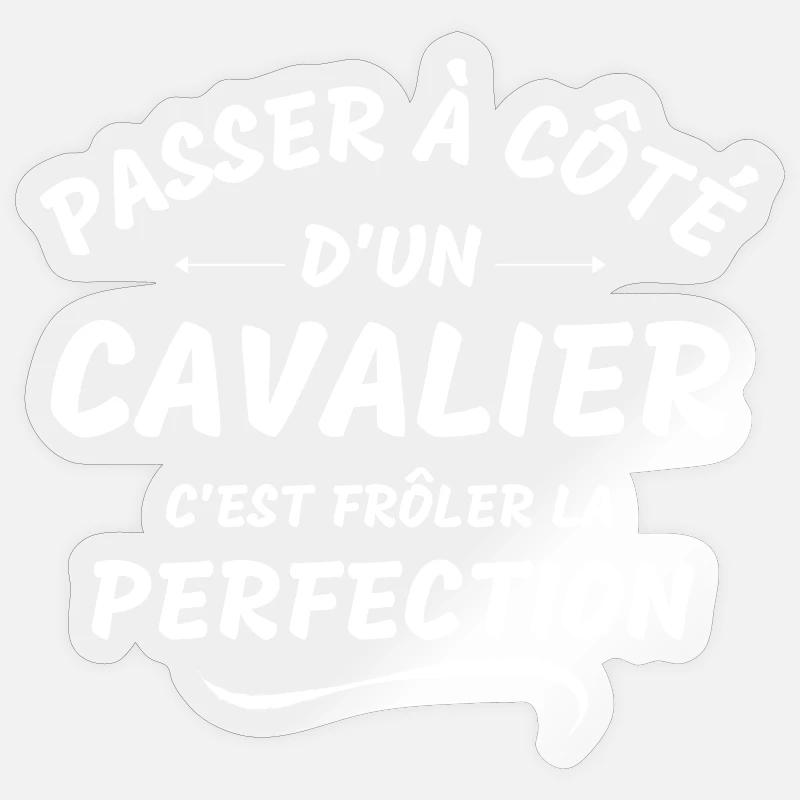 cheval, cavalier, monter à cheval - Sticker taille S (10 x 10 cm) - brillant transparent