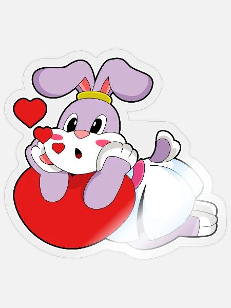 Hase Braut Herz Hochzeit - Sticker Größe S (10 x 10 cm) - Transparent glänzend