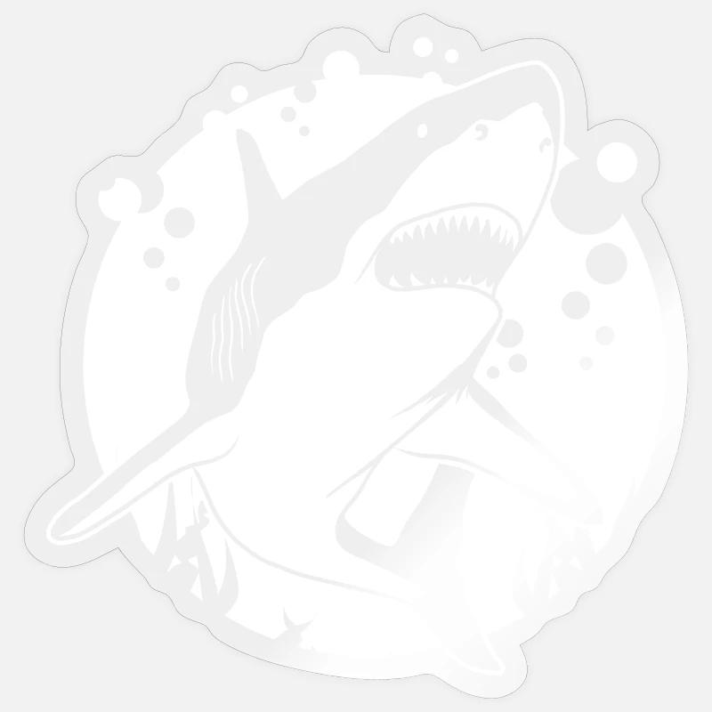 Requin - Sticker taille S (10 x 10 cm) - brillant transparent