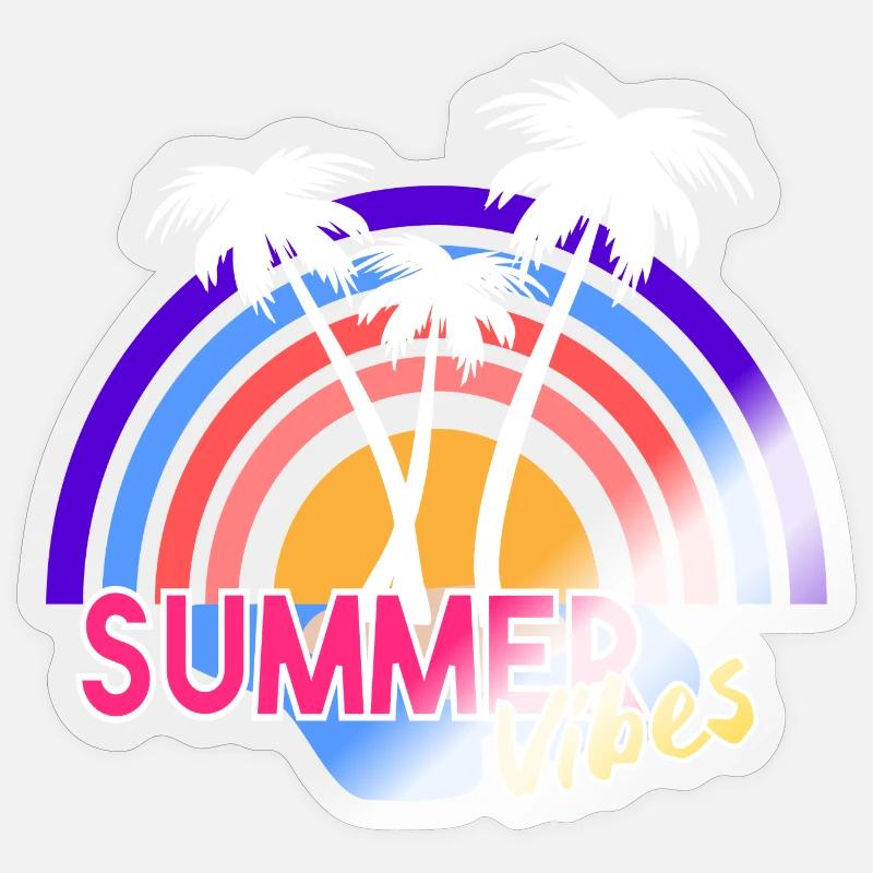Summer Vibes - Sticker Größe S (10 x 10 cm) - Transparent glänzend