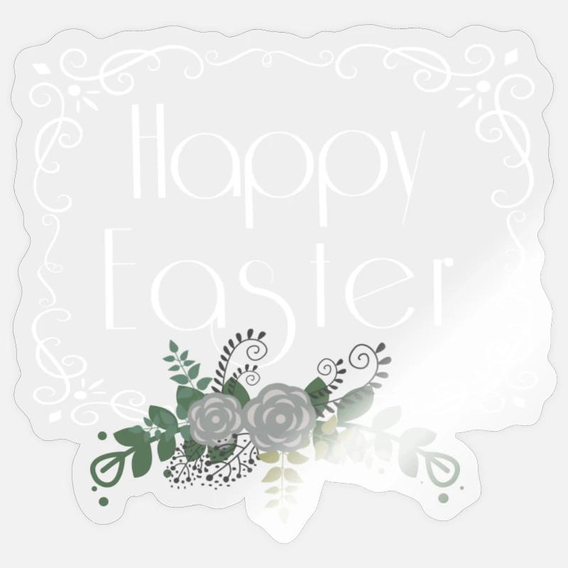 Joyeuses Pâques - Sticker taille S (10 x 10 cm) - brillant transparent