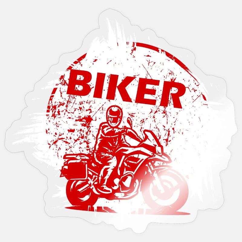 Red Biker Motorrad-Splash-Effekt Sticker Größe S (10 x 10 cm)