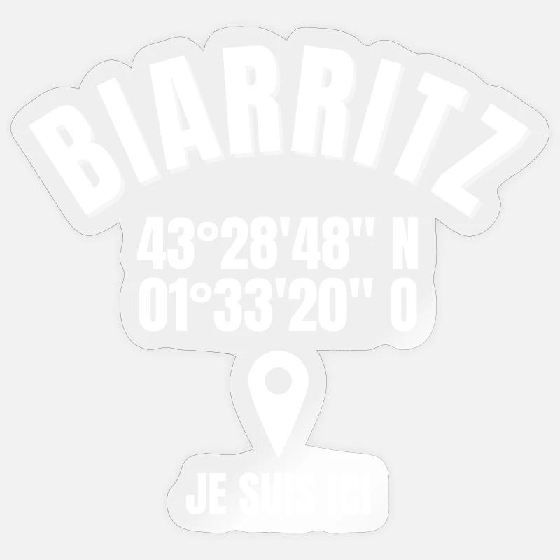 Biarritz, Basque, Pays Basque - Sticker taille S (10 x 10 cm) - brillant transparent
