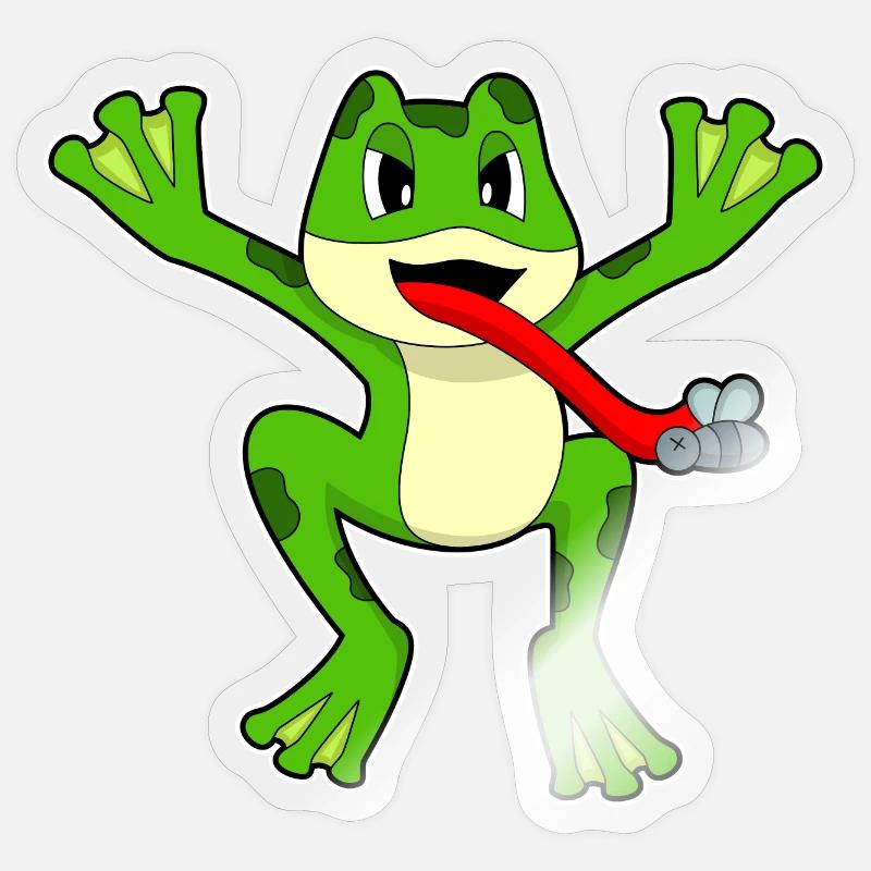 Mouche grenouille - Sticker taille S (10 x 10 cm) - brillant transparent
