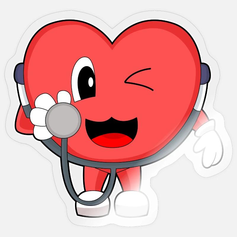 Stéthoscopes cardiologues - Sticker taille S (10 x 10 cm) - brillant transparent