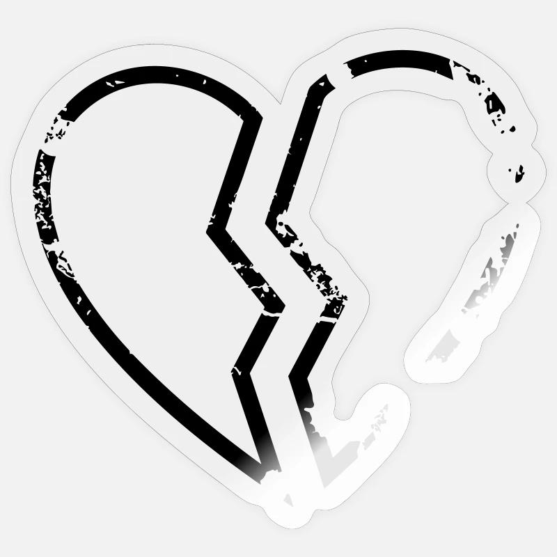 Broken Heart - Sticker Größe S (10 x 10 cm) - Transparent glänzend