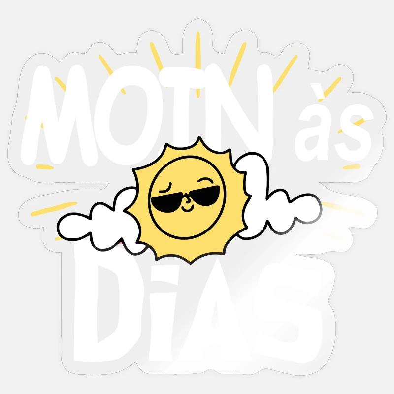MOINas Dias Sonne - Sticker Größe S (10 x 10 cm) - Transparent glänzend