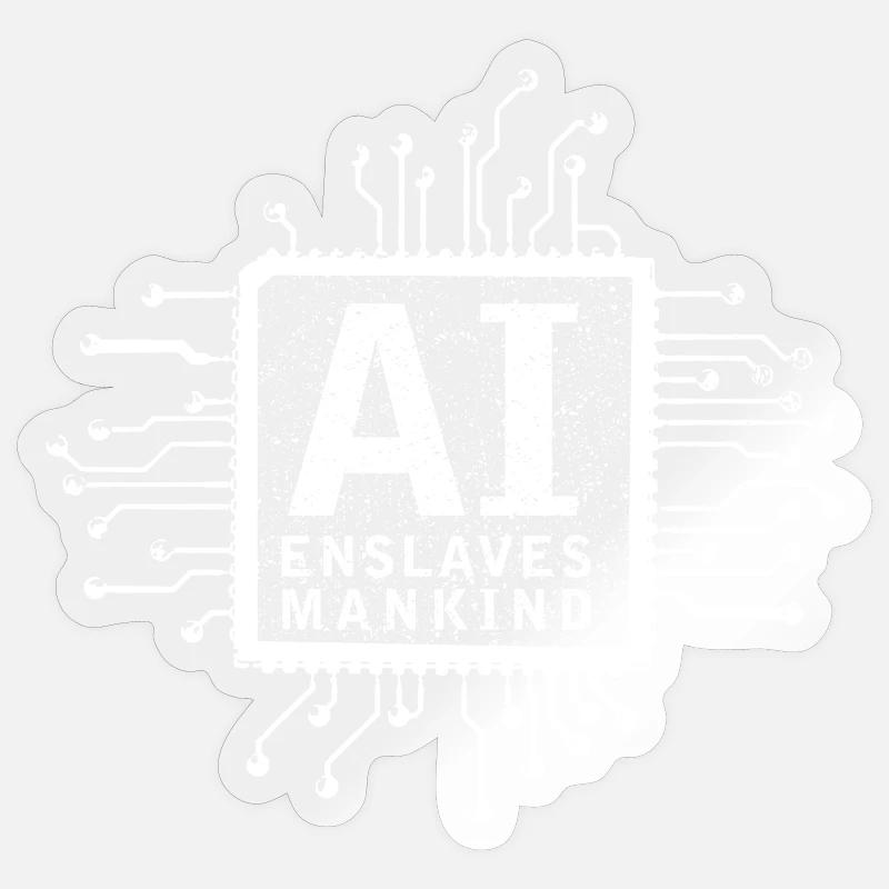 artificial intelligence white Sticker size S (10 x 10 cm)