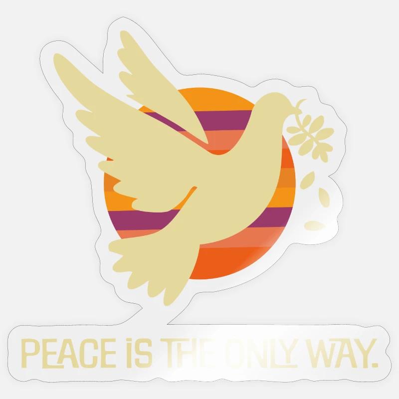 friedenstaube herbstfarben statement frieden 2 Sticker Größe S (10 x 10 cm)