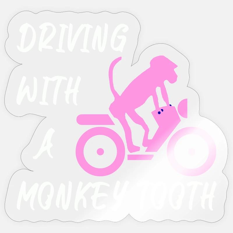 Driving with a monkey tooth - Affenzahn Sticker Größe S (10 x 10 cm)