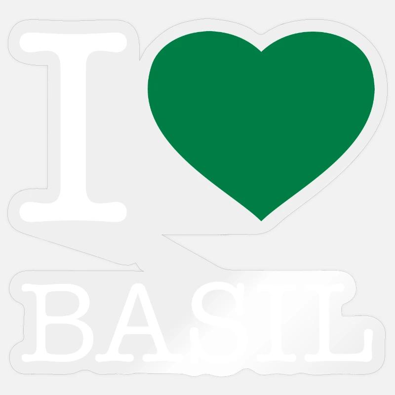 J’AIME LE BASILIC Basilikum Sticker taille S (10 x 10 cm)