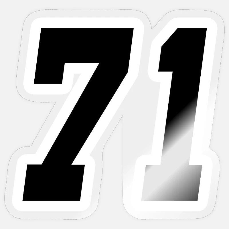 Nummer einundsiebzig 71 Sticker Größe S (10 x 10 cm)