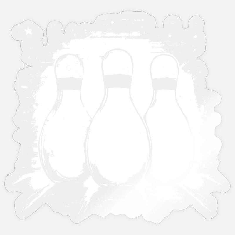Dessin de bowling - Sticker taille S (10 x 10 cm) - brillant transparent
