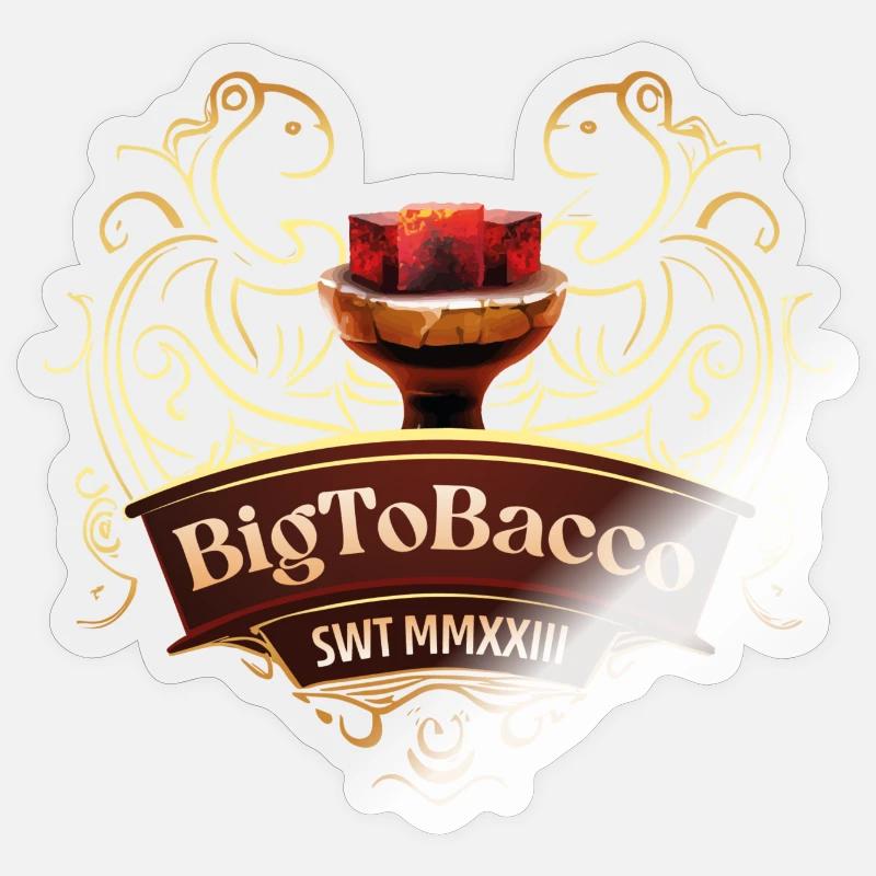 BigToBacco - Sticker taille S (10 x 10 cm) - brillant transparent