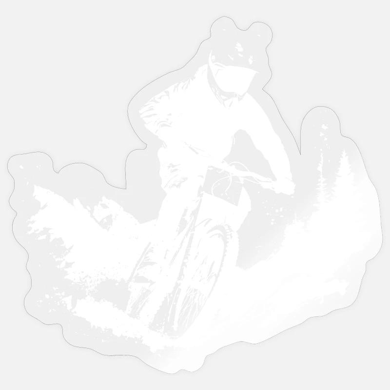 Mountainbiker - Sticker Größe S (10 x 10 cm) - Transparent glänzend
