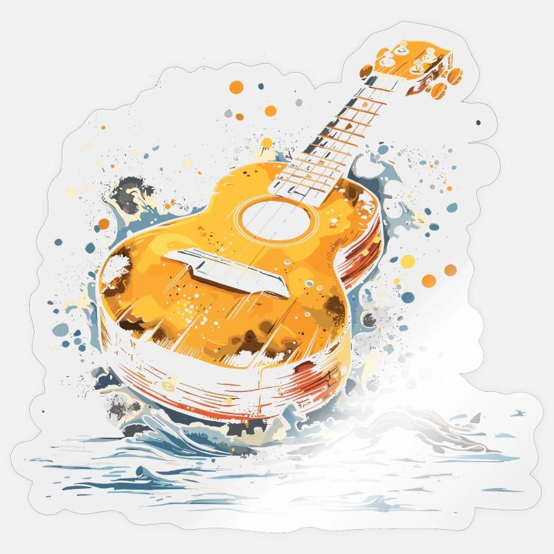 Ukulele Illustration - Sticker size S (10 x 10 cm) - transparent glossy
