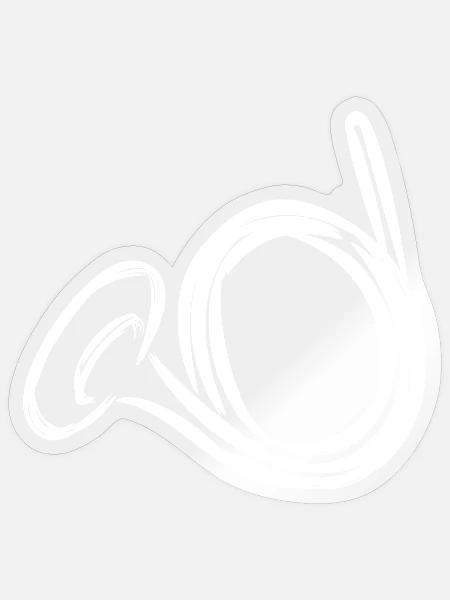Waldhorn Zeichnung - Sticker Größe S (10 x 10 cm) - Transparent glänzend