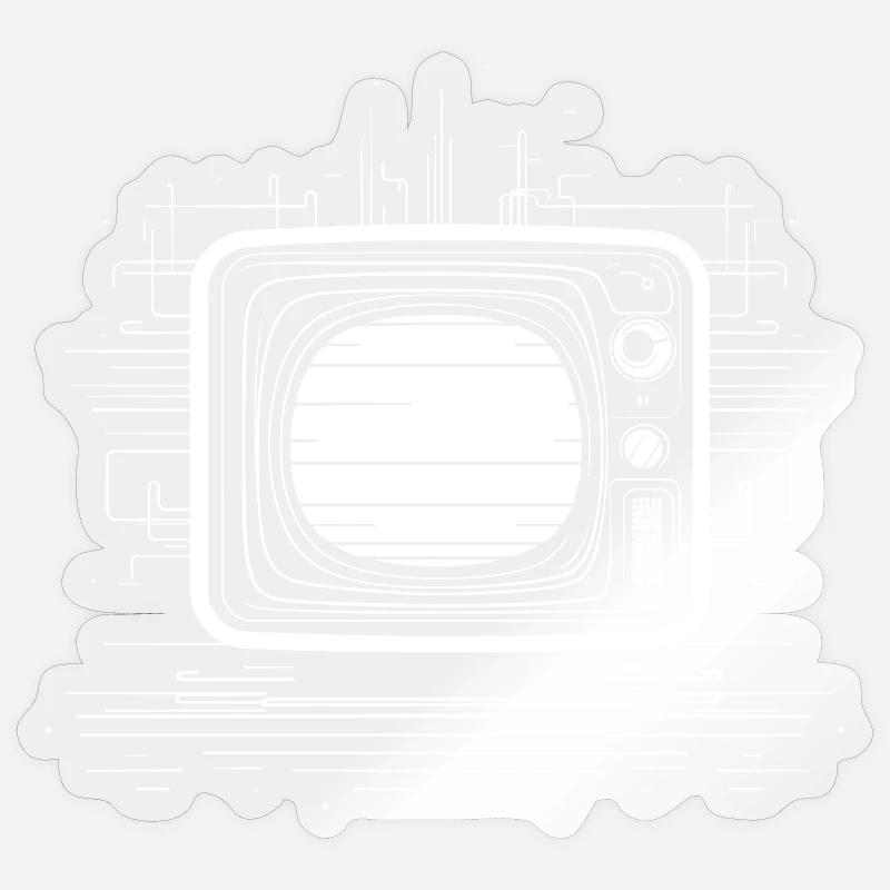 Sketch télévisé à l’ancienne - Sticker taille S (10 x 10 cm) - brillant transparent