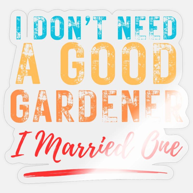 Gärtner Ehepartner: Lustiges Gärtner Design - Sticker Größe S (10 x 10 cm) - Transparent glänzend