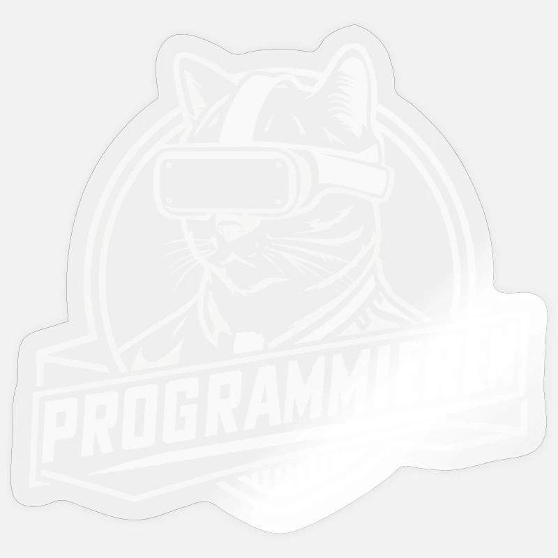 Coder-Katze Lustig Programmieren Geek Geschenk Sticker Größe S (10 x 10 cm)