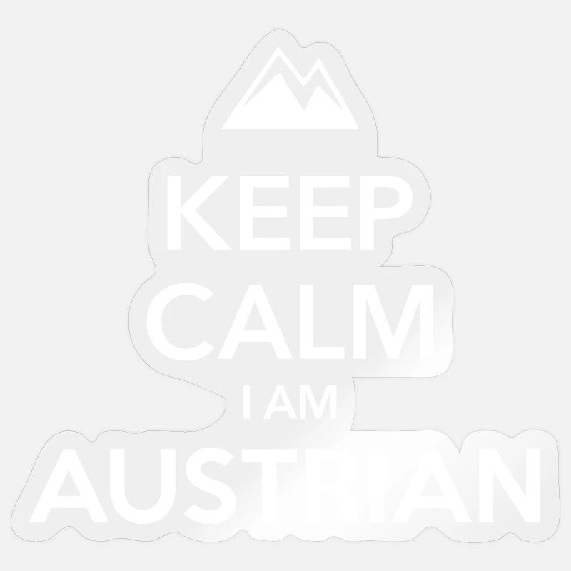 KEEP CALM I AM AUSTRIAN Österreich - Sticker Größe S (10 x 10 cm) - Transparent glänzend