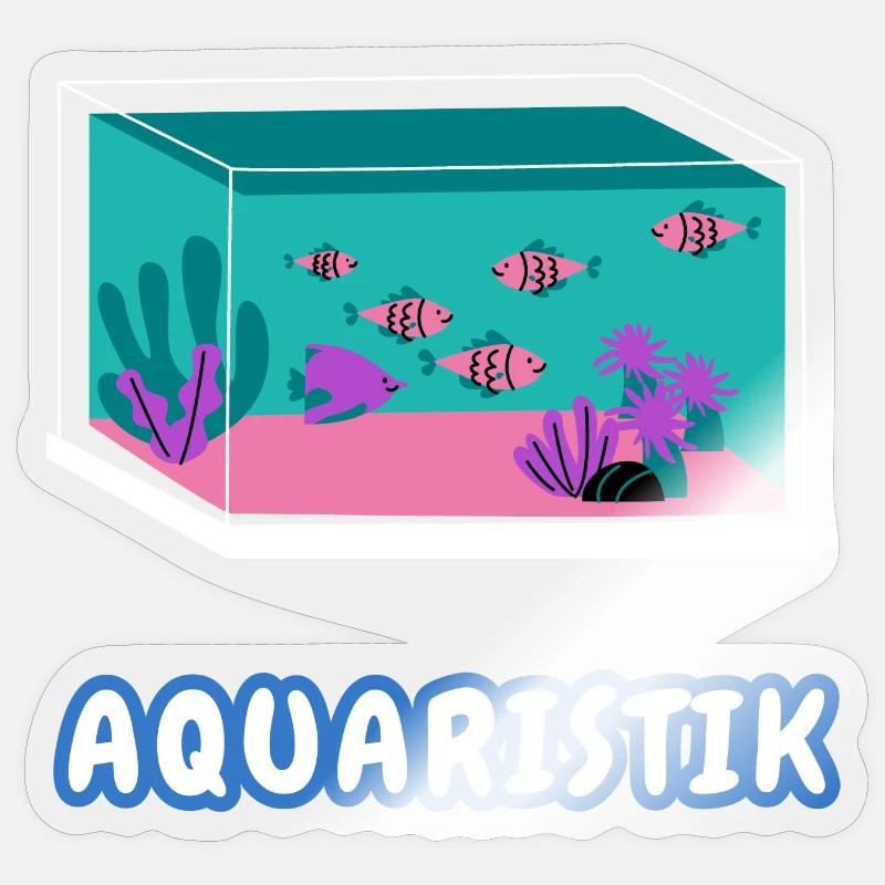 Amateurs d’aquarium - Sticker taille S (10 x 10 cm) - brillant transparent