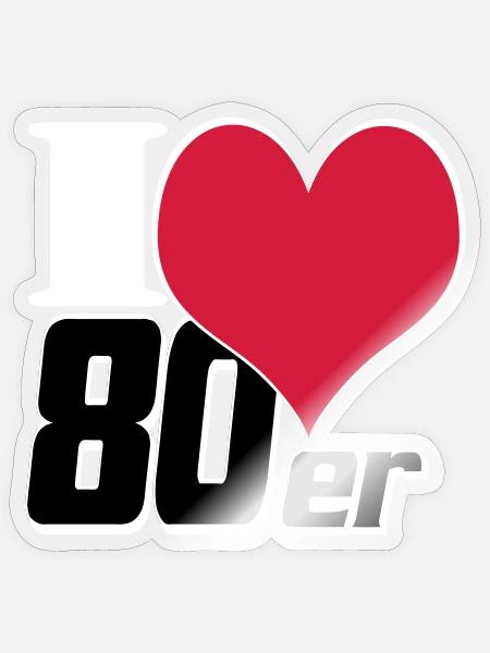 80er Party Retro Fun Shirt, 80er Motto Shirt (25) - Sticker Größe S (10 x 10 cm) - Transparent glänzend