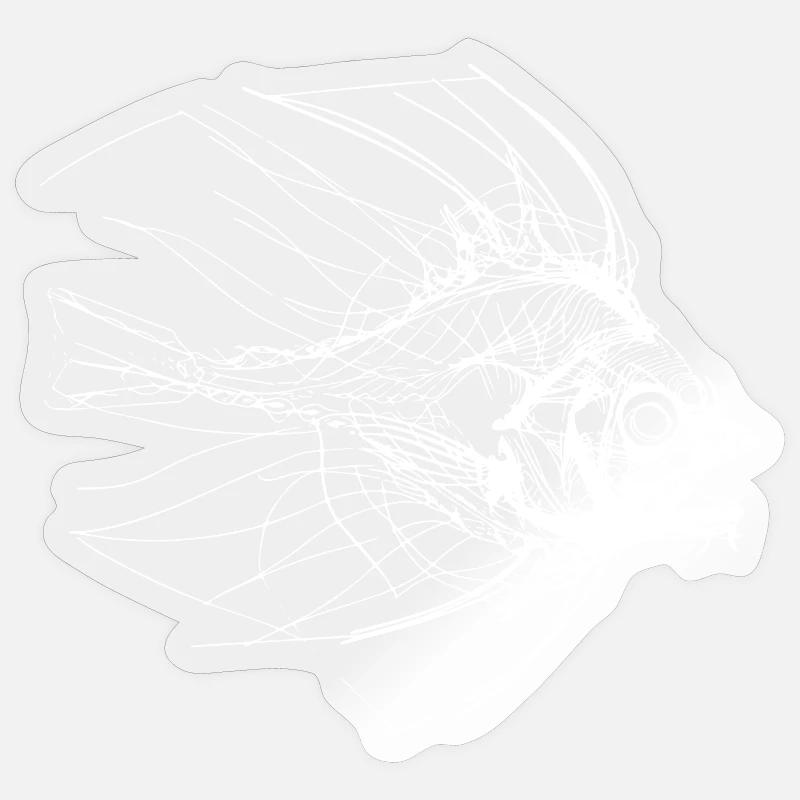 Fisch Skizze - Sticker Größe S (10 x 10 cm) - Transparent glänzend