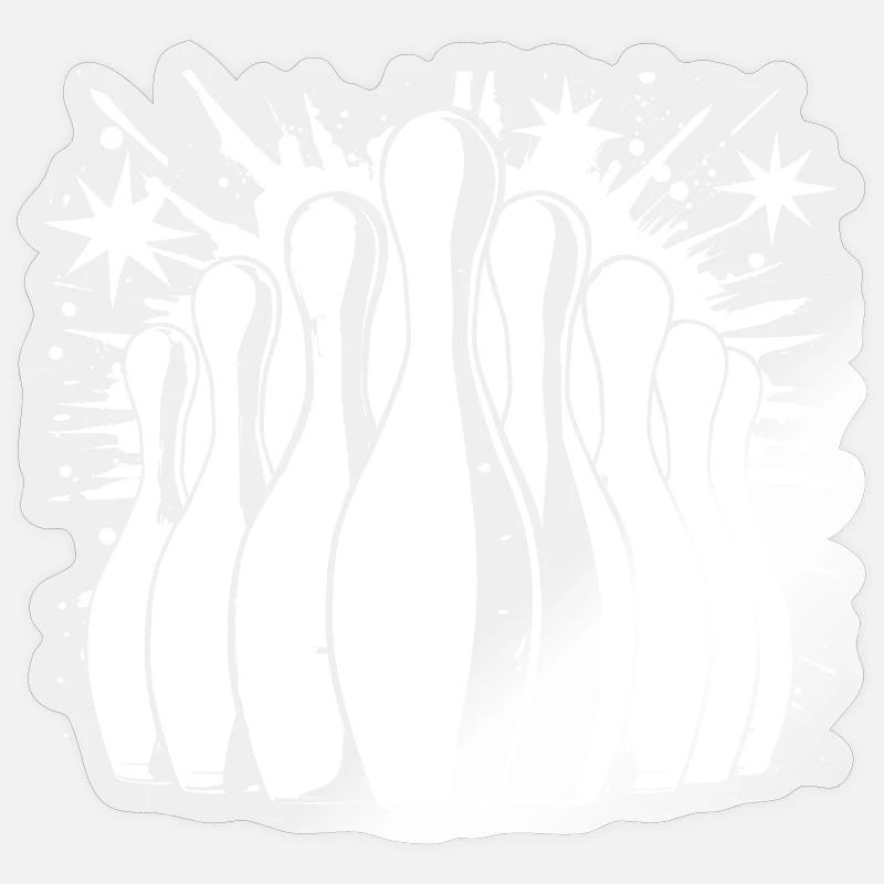 Bowling - Sticker size S (10 x 10 cm) - transparent glossy