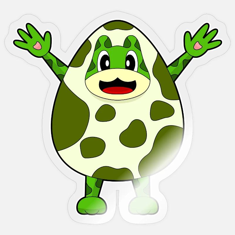 Frosch Ei - Sticker Größe S (10 x 10 cm) - Transparent glänzend