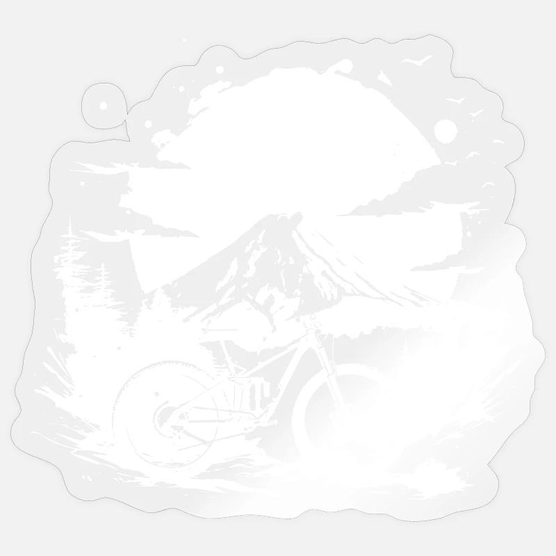 Mountain biking - Sticker size S (10 x 10 cm) - transparent glossy