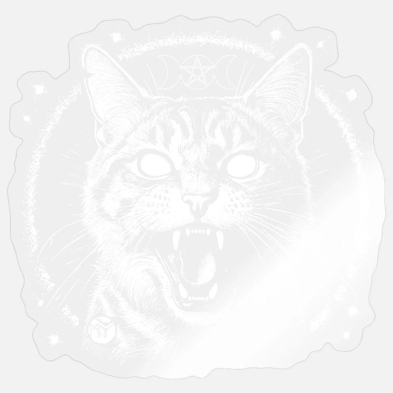 Bewitched Tabby - Sticker Größe S (10 x 10 cm) - Transparent glänzend