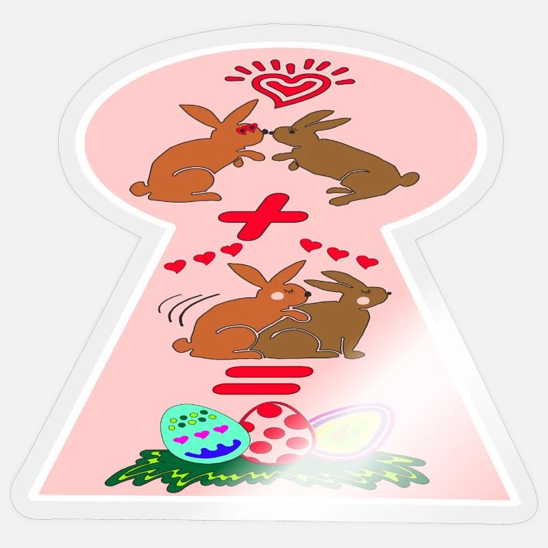 Naughty Easter Bunnies Funny Easter Sticker size S (10 x 10 cm)