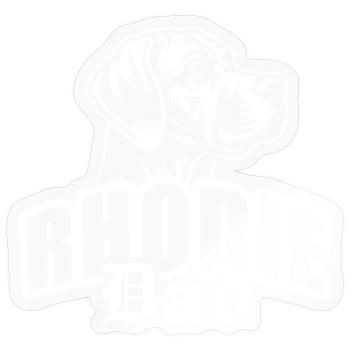 "Rhodie Dad" mit Hundekopf - Sticker Größe S (10 x 10 cm) - Transparent glänzend - Vorne