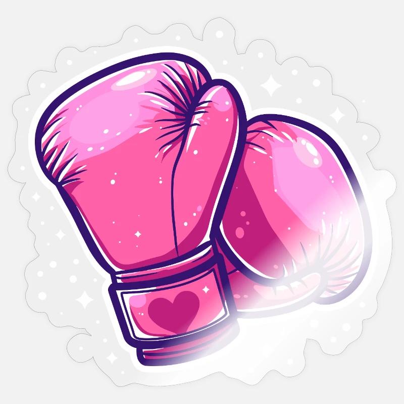 Boxhandschuhe Grafik - Sticker Größe S (10 x 10 cm) - Transparent glänzend