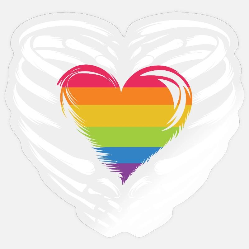 LGBTQ Pride Monat - Regenbogenherz Sticker Größe S (10 x 10 cm)