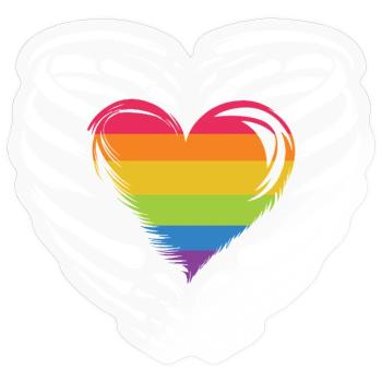 LGBTQ Pride Monat - Regenbogenherz - Sticker Größe S (10 x 10 cm) - Transparent glänzend - Vorne