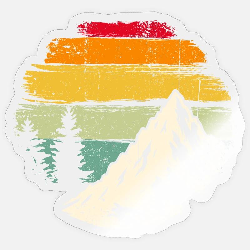 Retro Sunset Ridge Berg - Sticker Größe S (10 x 10 cm) - Transparent glänzend