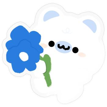Romantic Polar Bear - Sticker size S (10 x 10 cm) - transparent glossy - Front
