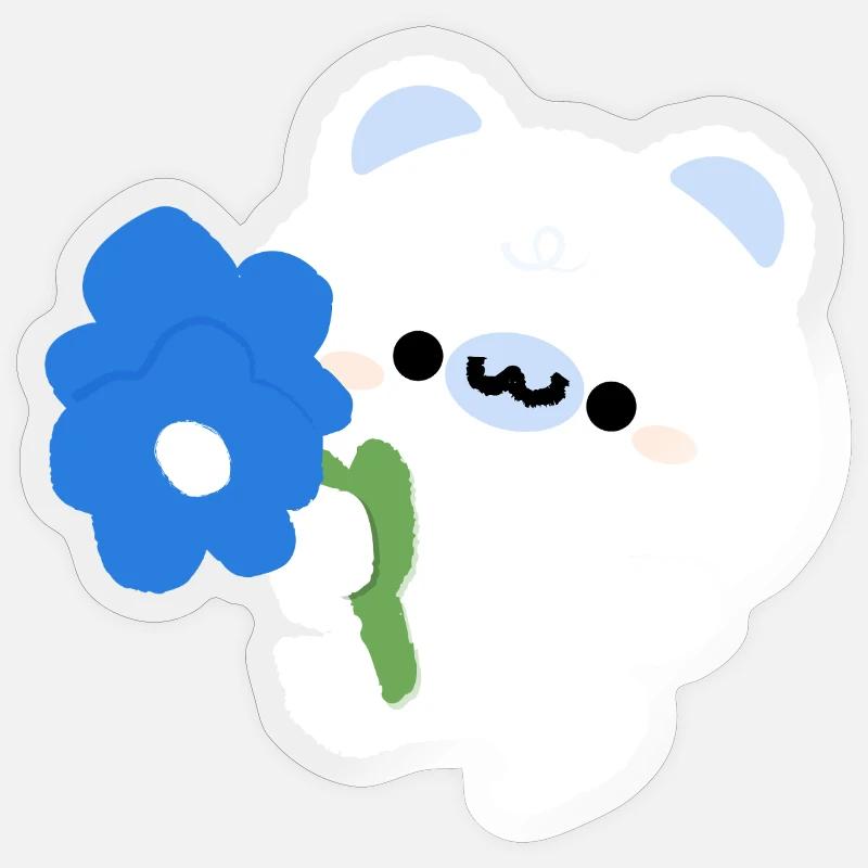 Romantic Polar Bear - Sticker size S (10 x 10 cm) - transparent glossy